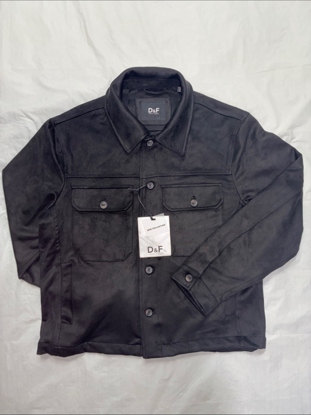 D&F Ricky Singh Men's Black Suede Trucker Jacket